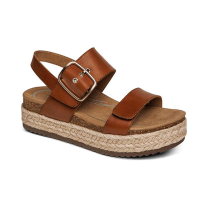 Vania Platform Sandal - Cognac