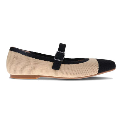 Violet Mary-Jane Flats - Natural Black